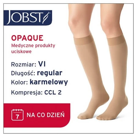 JOBST OPAQUE podkolanówki uciskowe długie CCL2 karmelowy, rozmiar 6 ZP: ceny i cechy