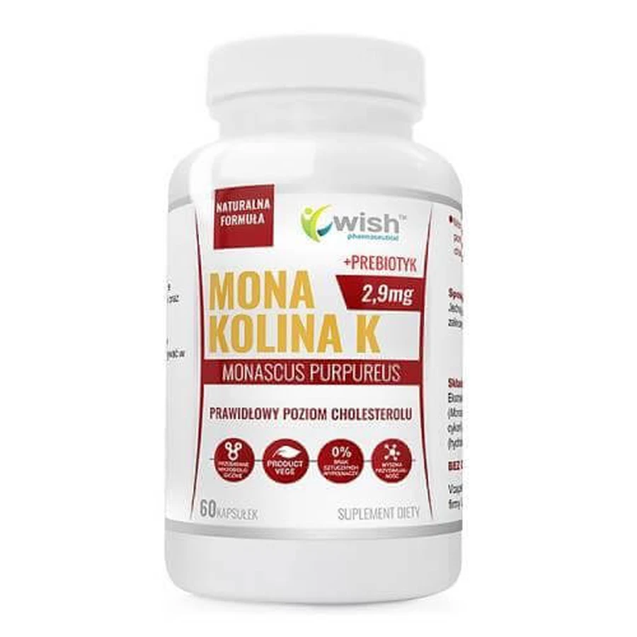 WISH Pharmaceutical Monacolin K 2.9 mg, 60 capsules