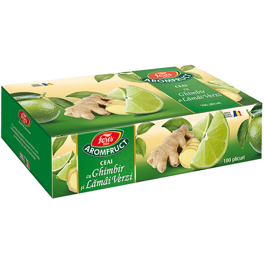 Tè allo zenzero e limoni verdi, Aromafruct, 100 buste, Fares