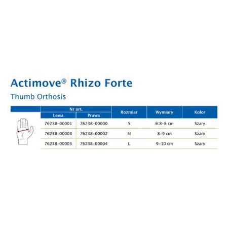 Actimove Professional Line Orteza kciuka rozmiar L (lewa) szary, 1szt: ceny i cechy