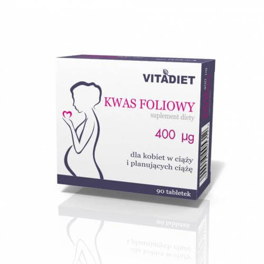 VITADIET Acid folic 400 μg, 90 comprimate