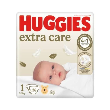HUGGIES Extra Care 1 Scutece 2-5 kg, 26 buc