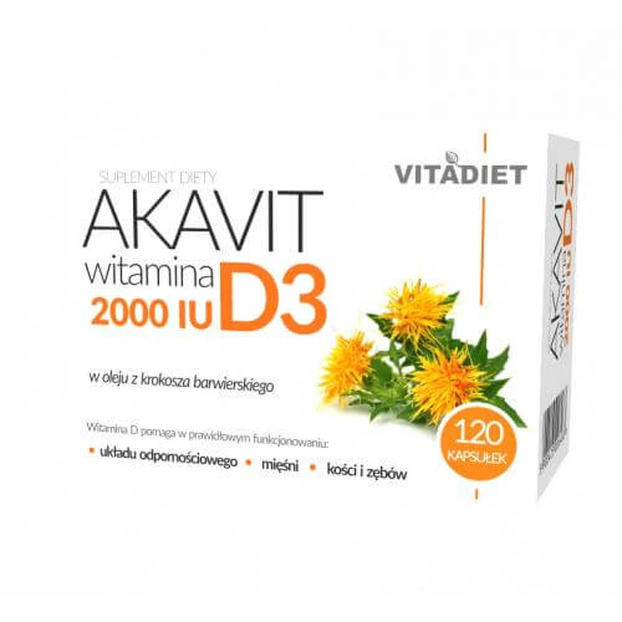 VITADIET Akavit Vitamina D3 2000 UI, 120 capsule (blister)