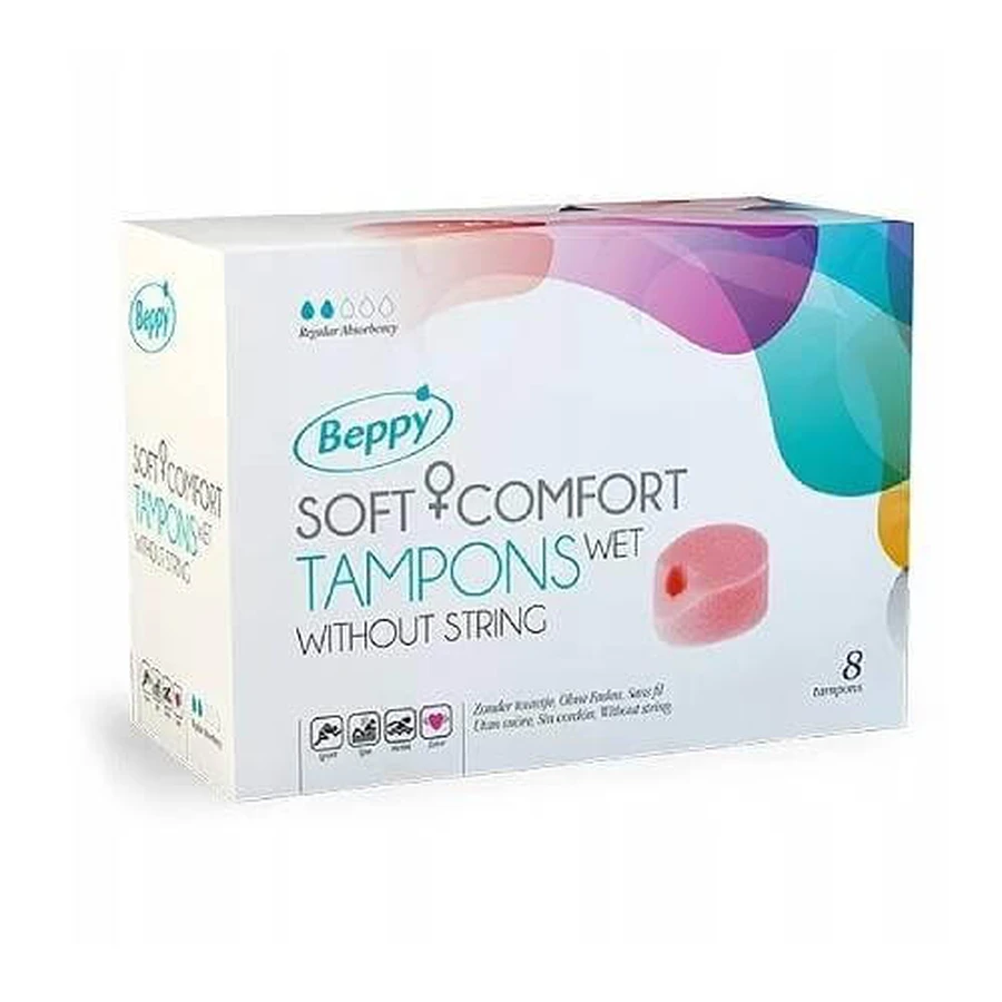 BEPPY CLASSIC WET Tampons humides doux sans ficelle, 8 pièces
