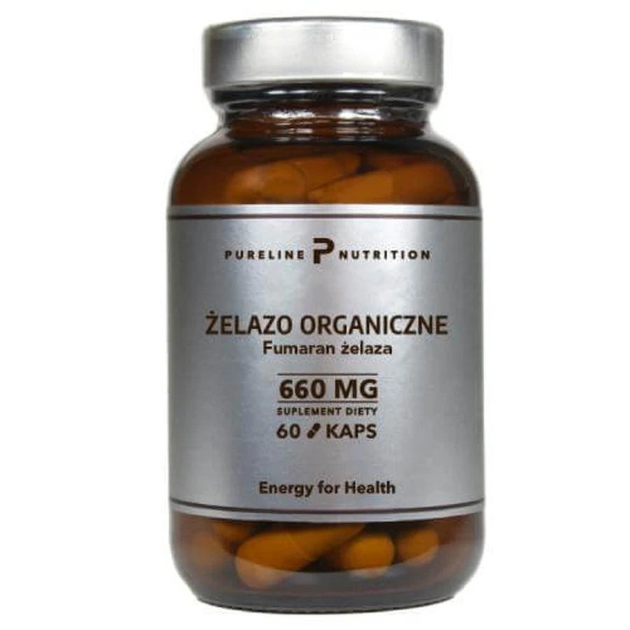 Pureline Nutrition Fier organic (Fumarat de fier), 60 capsule
