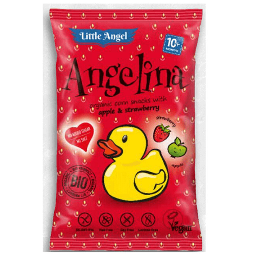 Bio-Apfel-Erdbeer-Puffs, +10 Monate, 4x 15g, Little Angel