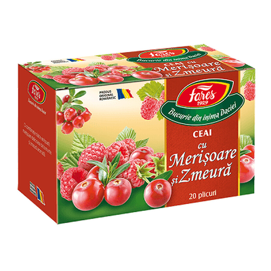 Cranberry and raspberry tea, 20 sachets, Fares