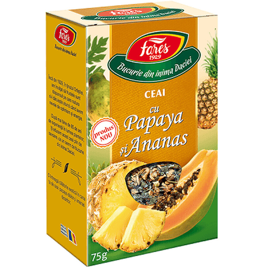 Té de papaya y piña, 75 g, Fares