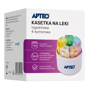 Caseta de medicamente săptămânale APTEO cu 4 camere