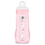 MAM Baby Easy Active Biberón anticólicos de flujo rápido 4m+ Patrón Frutas, 330 ml