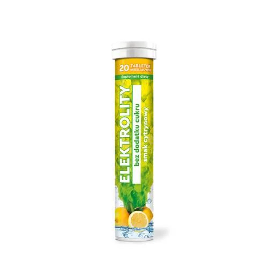 Electroliți fără zahăr adăugat, aromă de lămâie, 20 comprimate mousse