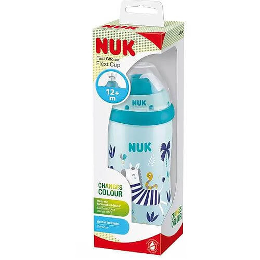 NUK Flexi Cup Soft-Strohhalmbecher 12m+ blau, 300ml