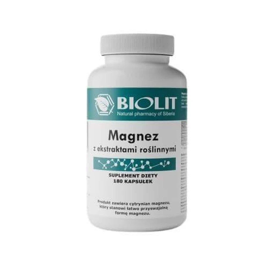 BIOLIT Magnesio con estratti vegetali, 180 capsule