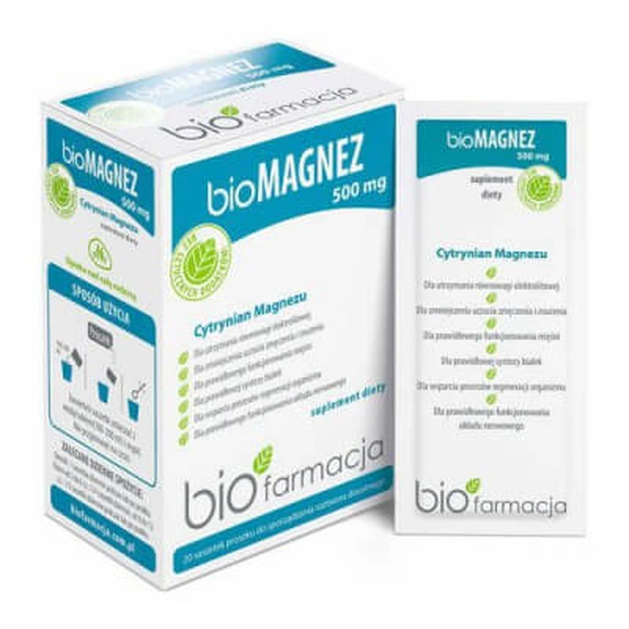 BIOFARMACY BioMAGNEZ 500 mg, 20 bustine