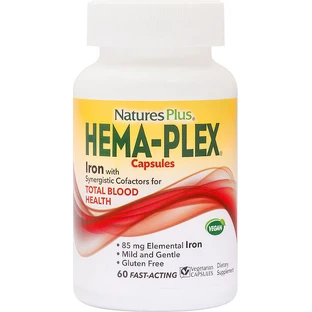 Nature's Plus Hema-Plex Żelazo z czynnikami synergistycznymi 60 kapsułek