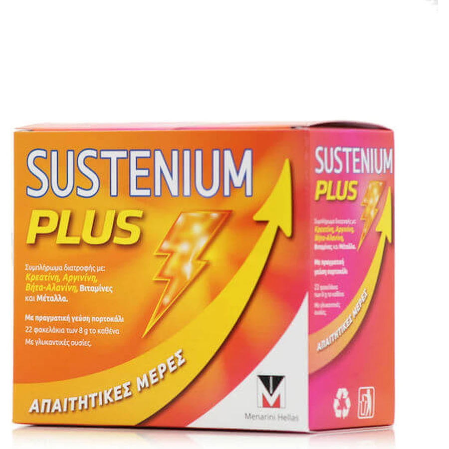 Menarini Sustenium Plus Multivitaminico per l'energia e il sistema immunitario Arancione 22 bustine