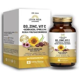 John Noa Liposomal D3, Zinc, Vit C+Echinacea, Spirulina, Reishi Polysaccharides Supplément renforçant le système immunitaire 60 caps