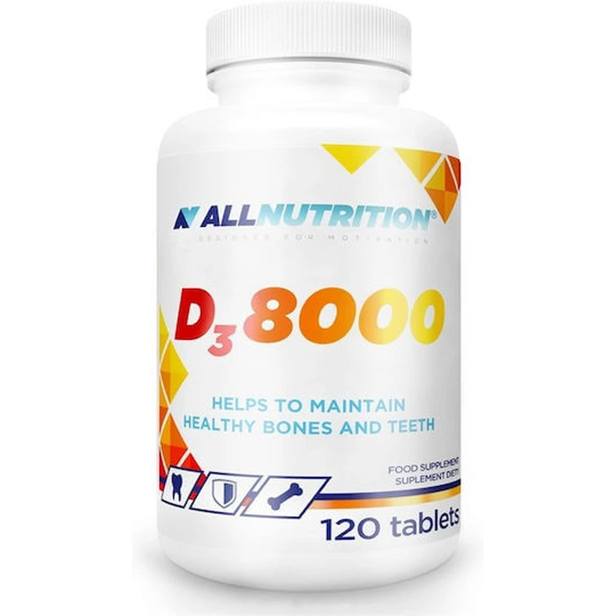 AllNutrition D3 8000 Vitamin zur Unterstützung des Immunsystems und der Gesundheit der Eier 8000iu 120 Tabletten