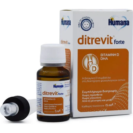 Humana Ditrevit Forte Vitamina pentru Întărirea Sistemului Imunitar & Sănătatea Oaselor 15ml