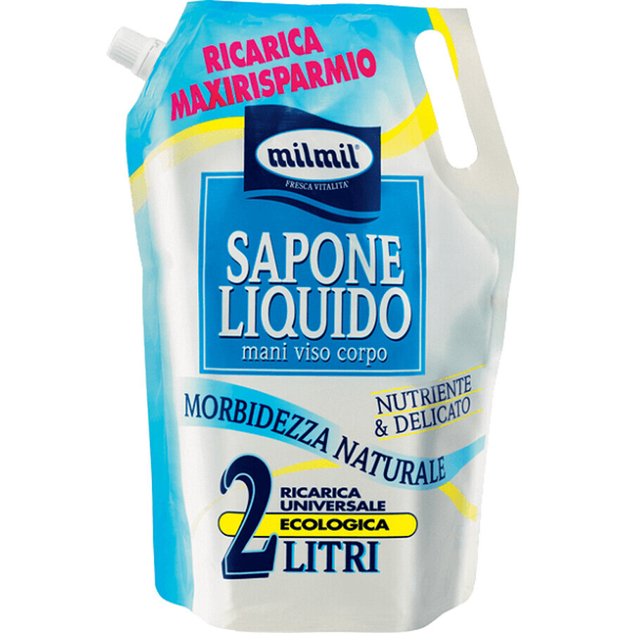 Jabón líquido de manos, cara y cuerpo, 2 l, Milmil