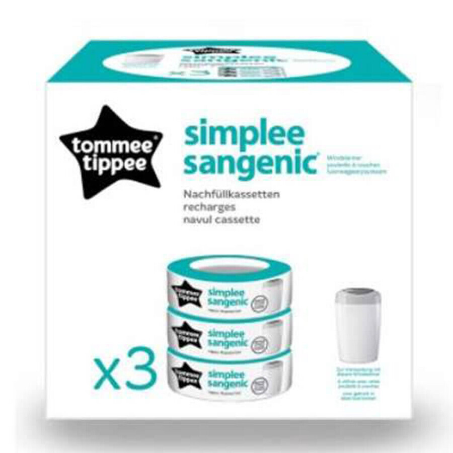 Sangenic Simplee, 3 stuks, Tommee Tippee