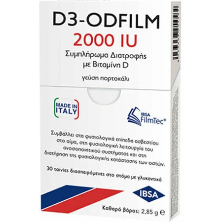 Ibsa D3-Odfilm Vitamin zur Stärkung des Immunsystems und der Eiergesundheit 2000iu Orange 30 Beutel