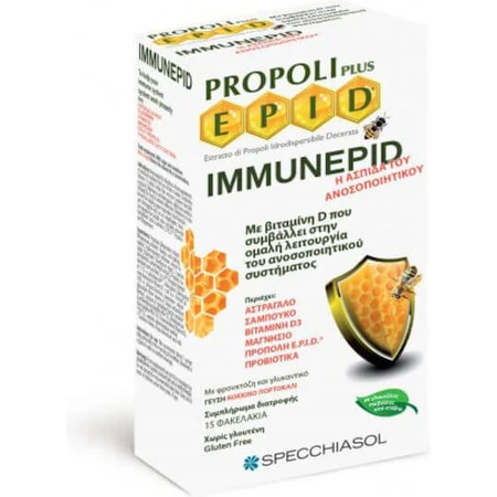 Specchiasol Propolis Plus Epid Immunepid Suplemento Inmunoestimulante 15 sobres Rojo Naranja