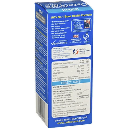 Vitabiotics Osteocare Liquid Original Knochengesundheit Ergänzung 200ml Orange