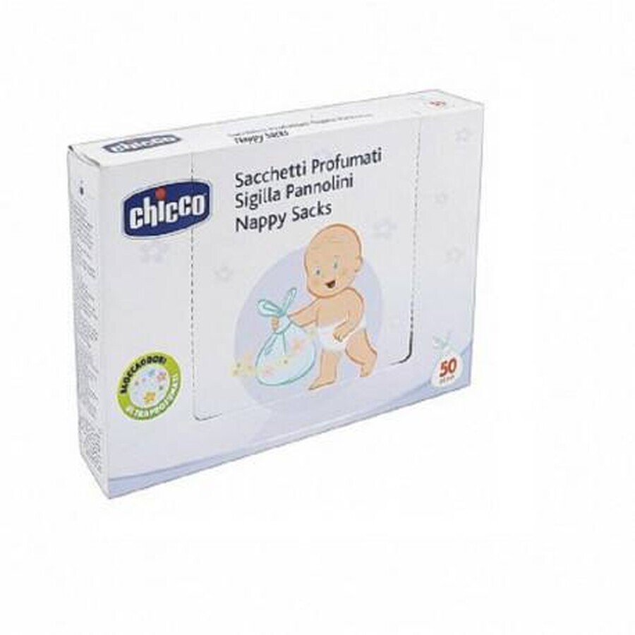 Chicco Sacchetti Profumati Sigilla Pannolini, 50 sacchetti