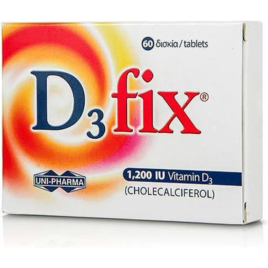 UNI-PHARMA D3 Vitamina fissa per il rafforzamento del sistema immunitario e la salute delle uova 1200iu 60 compresse