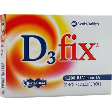 UNI-PHARMA D3 Vitamina fissa per il rafforzamento del sistema immunitario e la salute delle uova 1200iu 60 compresse