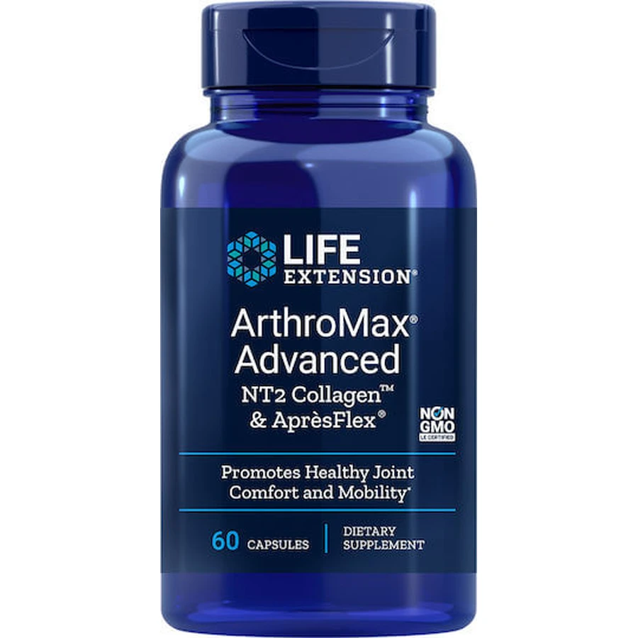 Life Extension ArthroMax Advanced NT2 Collagen & ApresFlex Supliment pentru Sănătatea Articulațiilor & Oaselor 60 capace