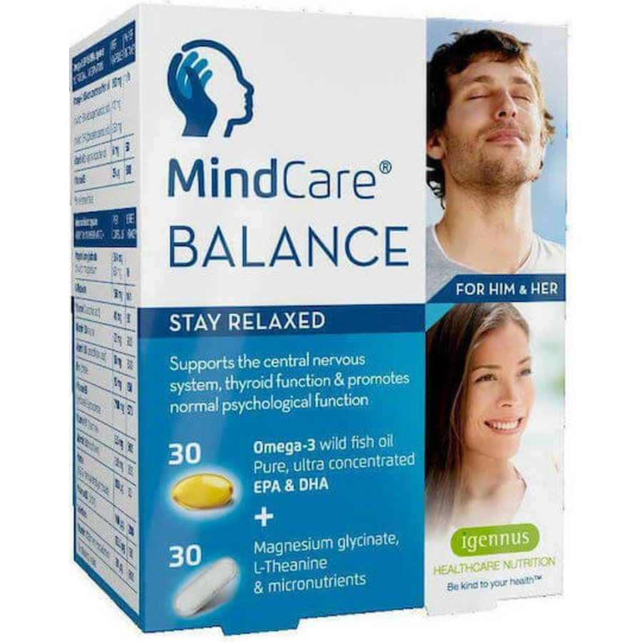 iGennus Mind Care Balance Anxiety Supplement 30 caps 30 softgels