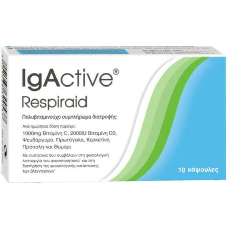 IgActive Respiraid Immune Boosting Supplement 10 Kapseln