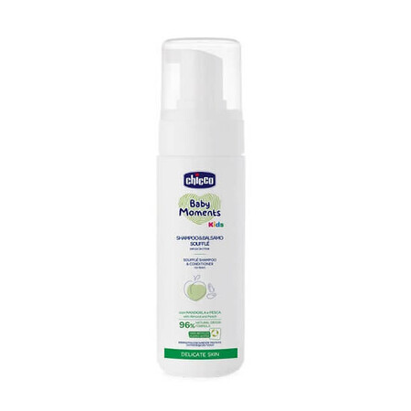 Baby Moments Champú y Acondicionador Dermatológico Espumoso, 150ml, Chicco