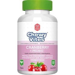 Vican Chewy Vites Cranberry & Probio Probiotice 60 bomboane de jeleu