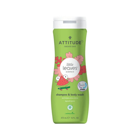 Shampoo e gel doccia, anguria e cocco, 473 ml, Attitude