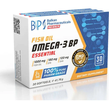 Balkan Pharmaceuticals Omega 3-BP Olio di pesce essenziale 1000mg 30 softgels non aromatizzate