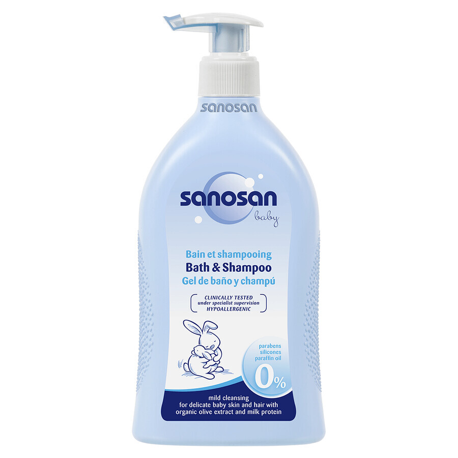 Champú y espuma de baño, +0 meses, 500 ml, Sanosan