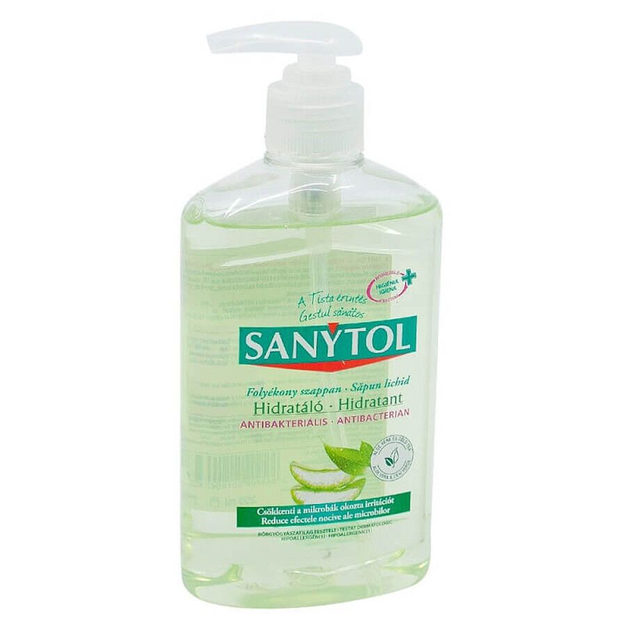 Jabón líquido antibacteriano con aloe vera y té verde, 250 ml, Sanytol