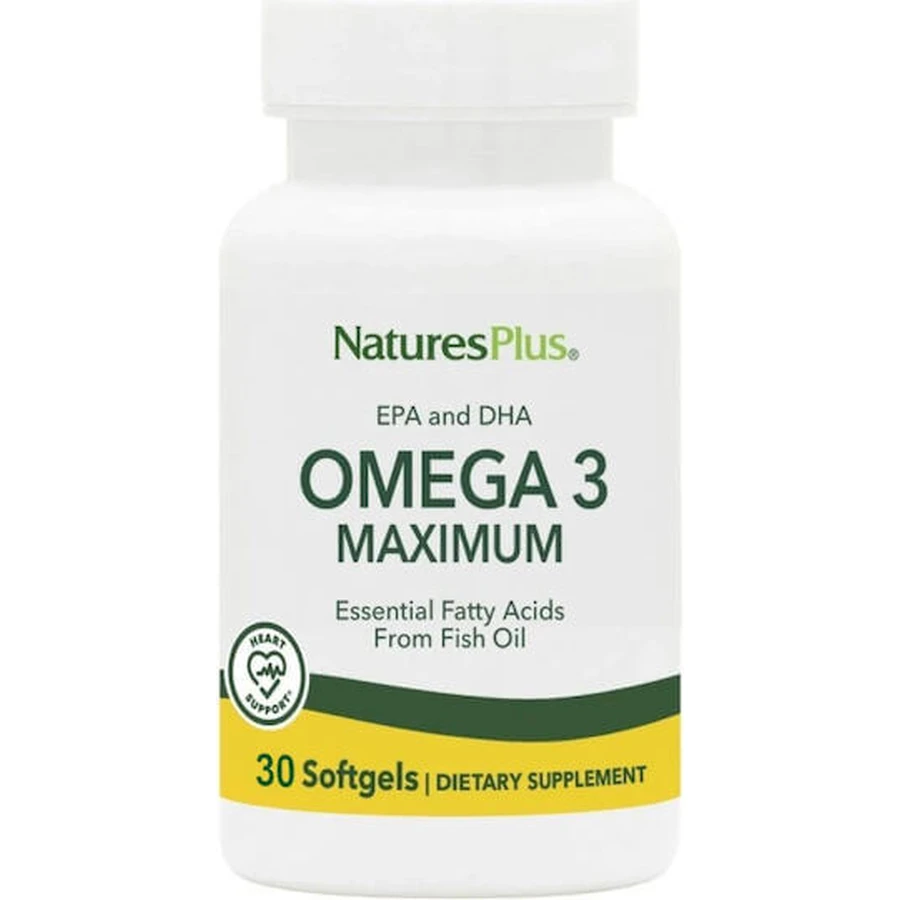 Nature's Plus Omega 3 Maximum Fish Oil 30 kapsułek niearomatyzowanych: ceny i cechy
