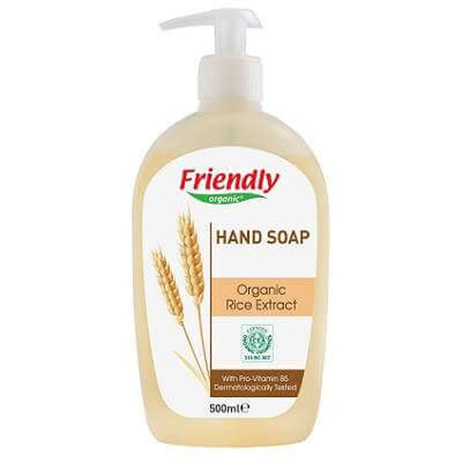 Sapone liquido per mani con estratto di riso, 500 ml, Friendly Organic