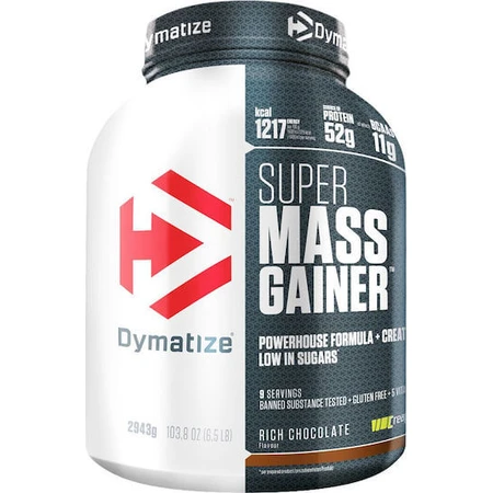 Dymatize Super Mass Gainer z kreatyną bezglutenowy o smaku bogatej czekolady 2,943 kg: ceny i cechy