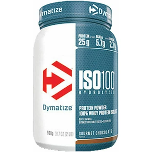 Dymatize ISO 100 Gehydrolyseerd Wei-eiwit Glutenvrij met Smaak Gourmet Chocolade 932gr