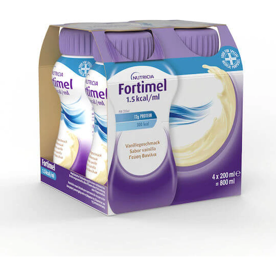 Nutricia Fortimel 1.5kcal Complemento Alimenticio Especial 4 x 50ml Vainilla