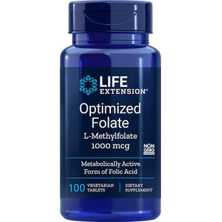 Life Extension Folato L-Metilfolato ottimizzato 1700mcg DFE Integratore alimentare speciale 100 compresse