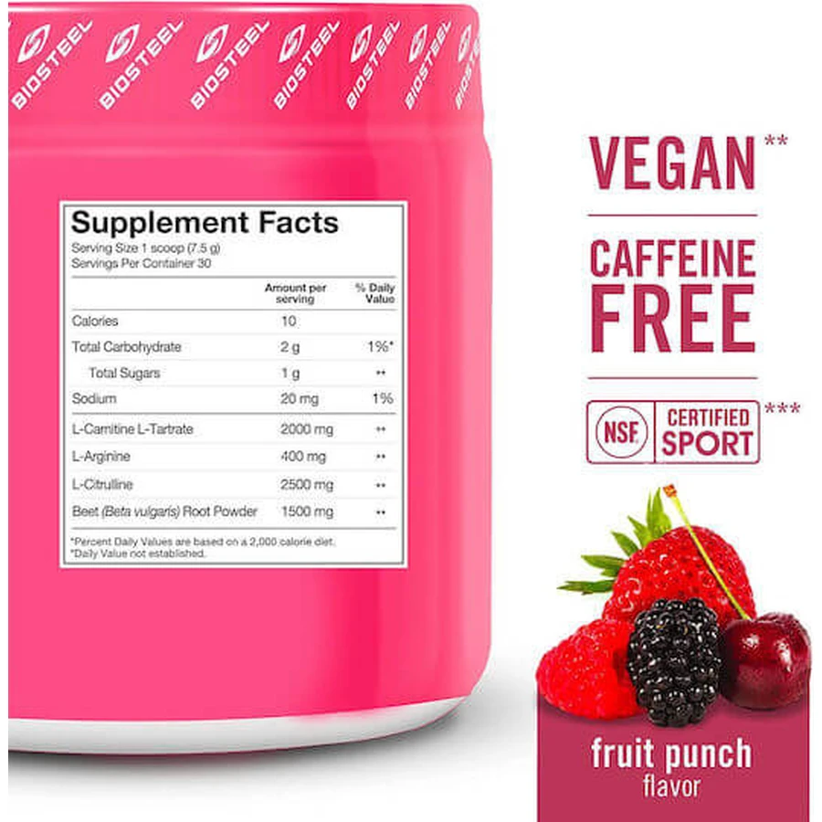 Biosteel Sport Beets Suplement przedtreningowy 225gr Sok owocowy: ceny i cechy