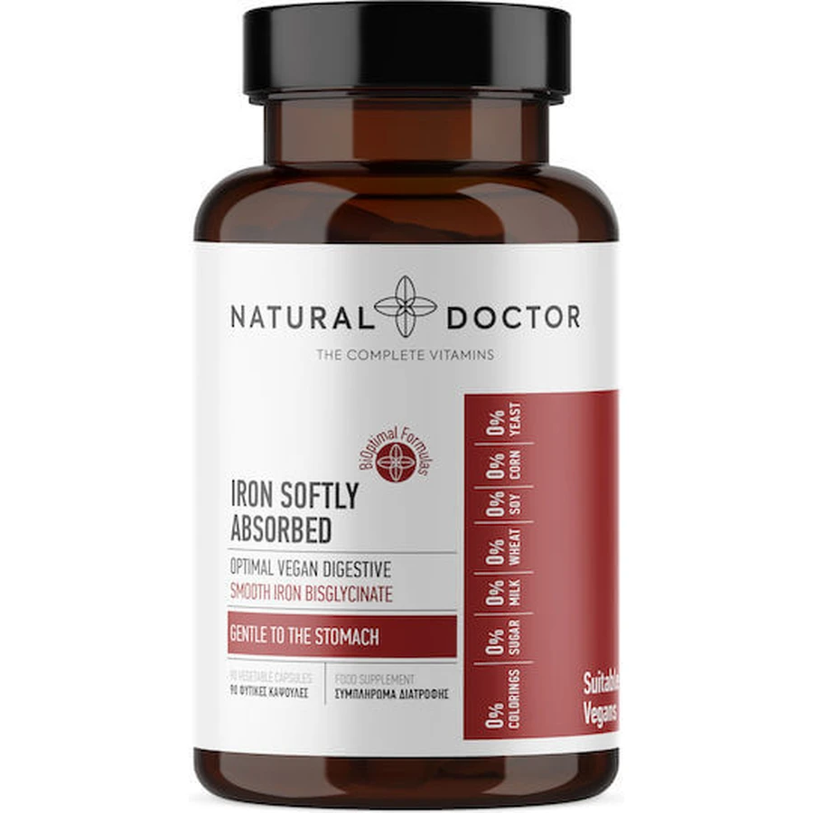 Natural Doctor Ferro facilmente assorbibile 25mg 25mg 25mg 90 Capsule vegetali