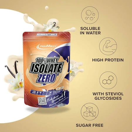 IronMaxx 100% Whey Isolate Whey Protein Zero Whey Protein Lactose Free with Vanilla Flavor 400gr