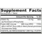 Jarrow Formulas Methyl B-12 & Methyl Folaat Vitamine voor de gezondheid van het zenuwstelsel 1000mcg Citroen 100 kauwtabletten